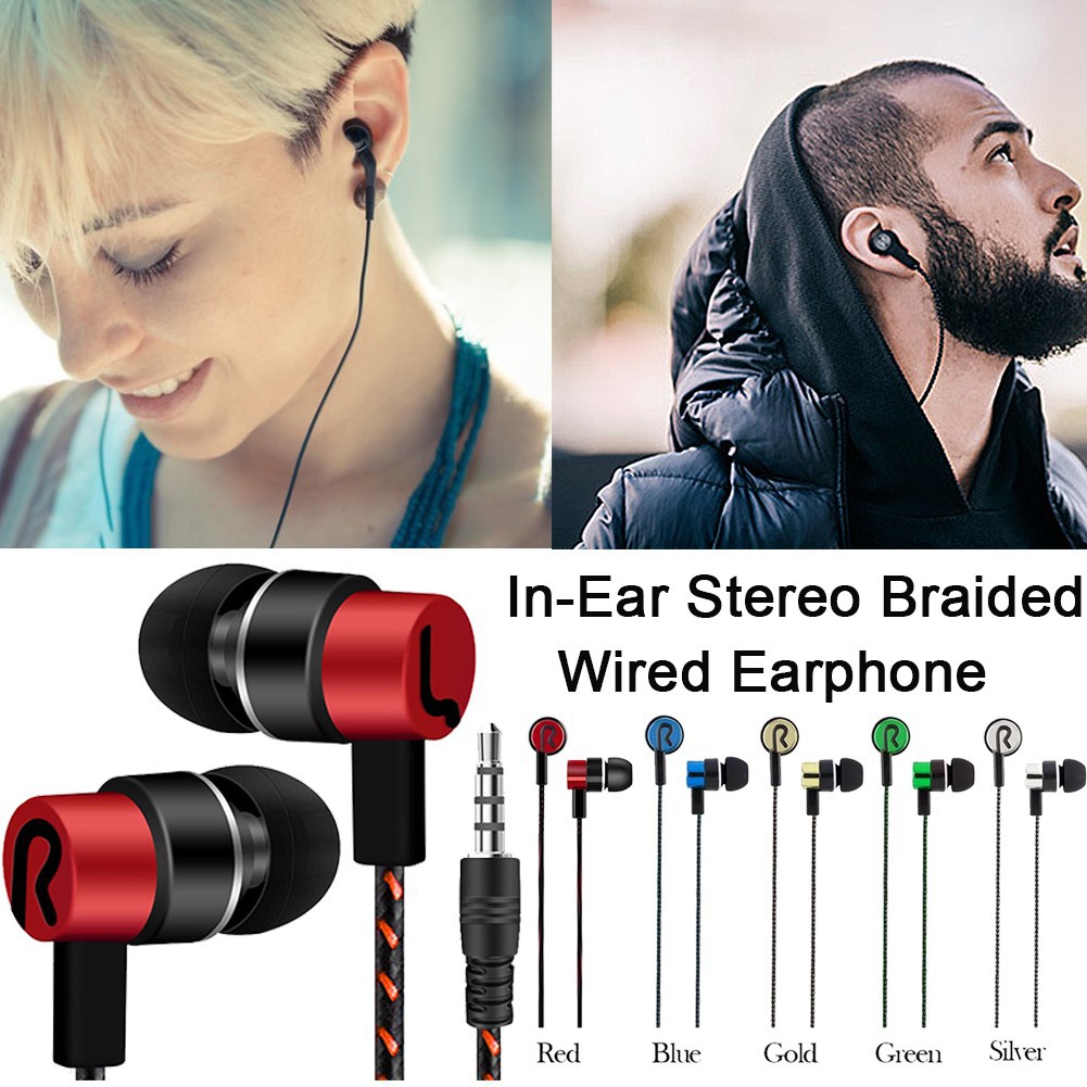 Tai nghe in ear nhét tai dây bện dù sáng tạo (Hàng VN có sẵn) | Tai nghe điện thoại máy tính kim loại dây dù