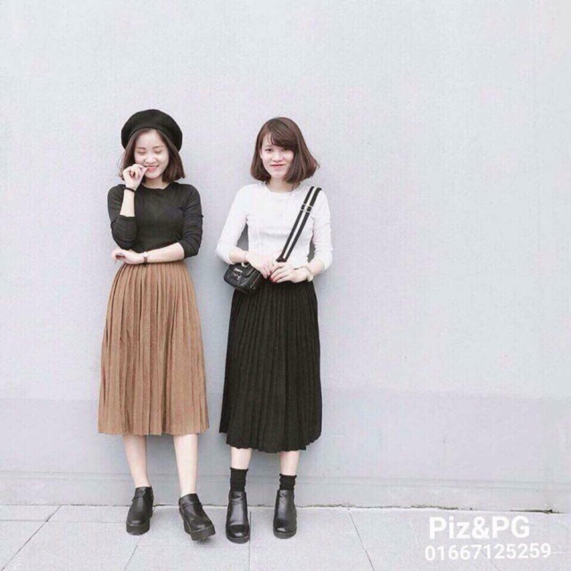 Chân váy dập ly