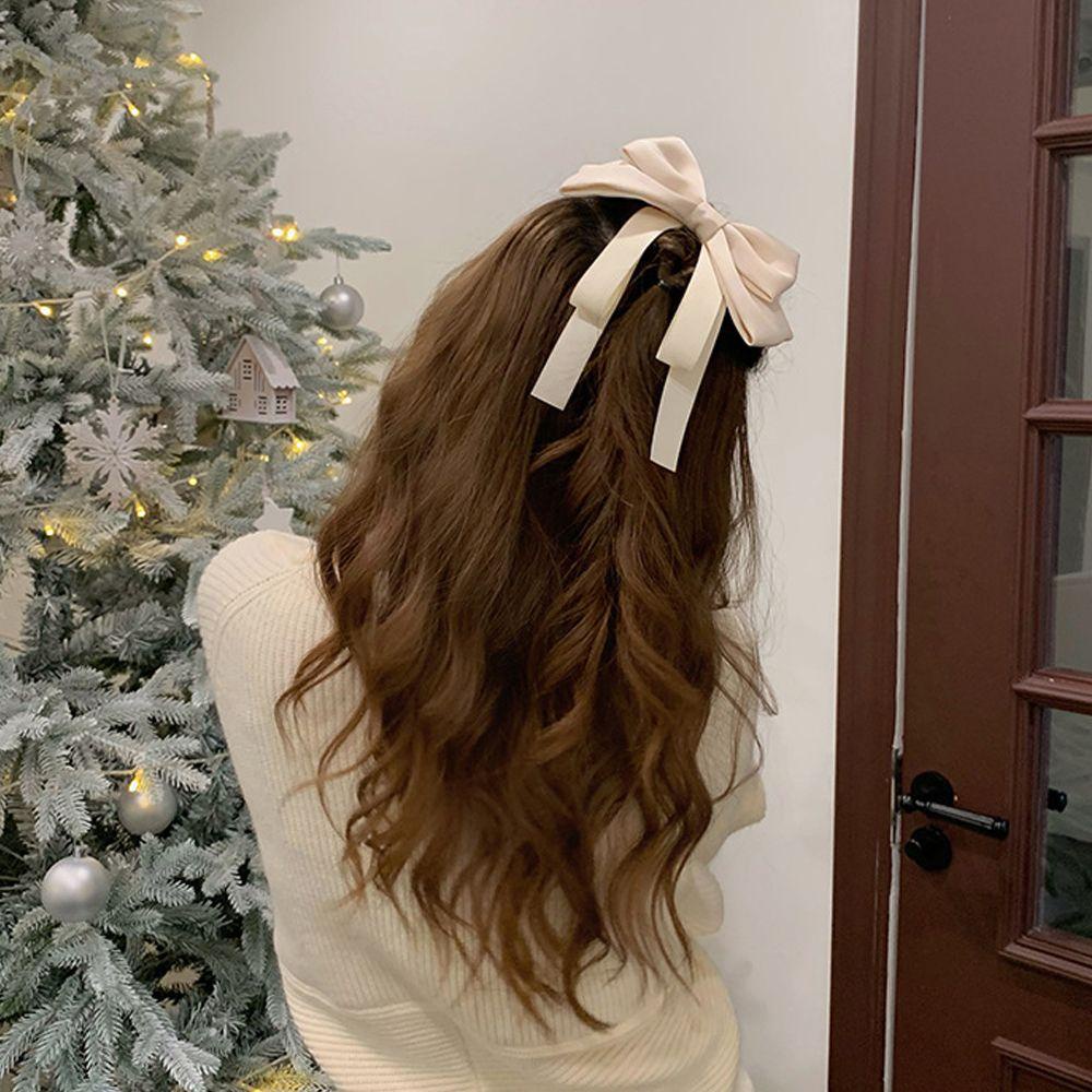 Kẹp Tóc Đuôi Ngựa Hình Nơ Tua Rua Thanh Lịch Cho Nữ