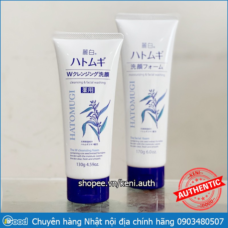 Sữa rửa mặt ý dĩ Hatomugi Naturie Nhật Bản 130g/170g