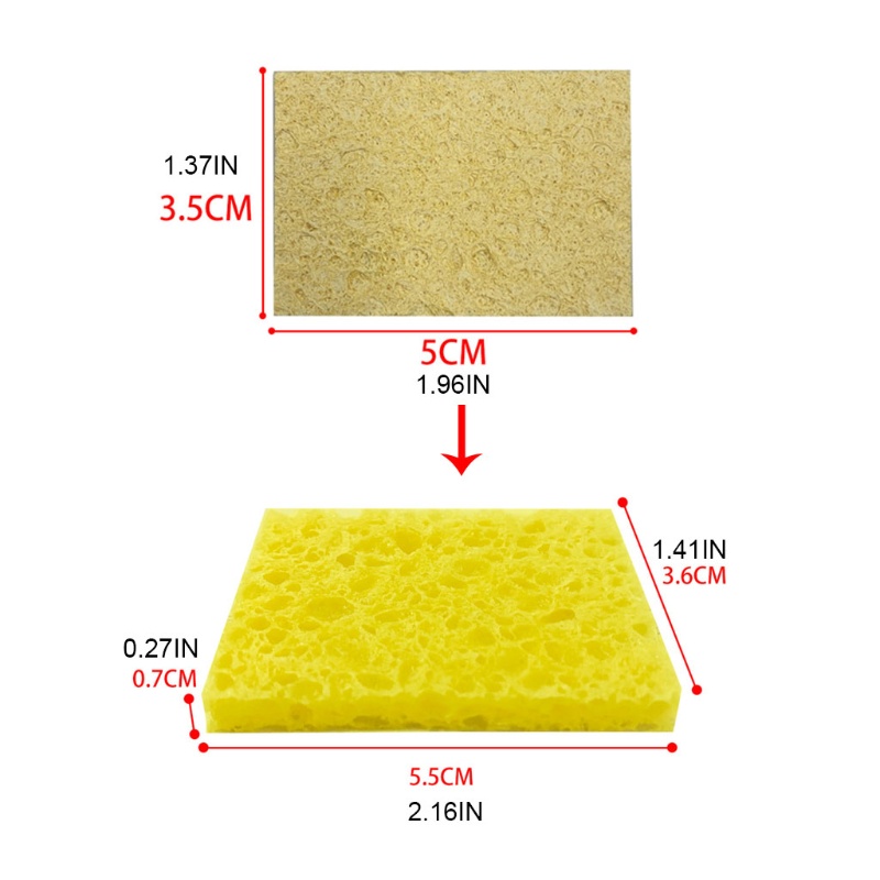 Set 10 Miếng Bọt Biển Vệ Sinh Đầu Mũi Hàn Chịu Nhiệt Cao