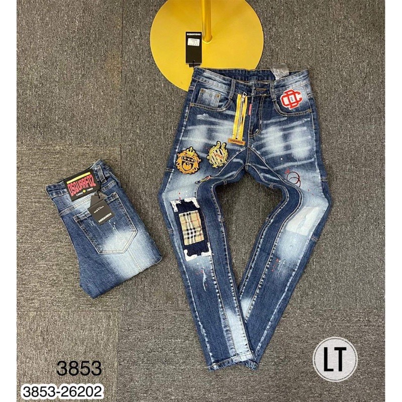 Quần Jeans nam DSQ logo thêu khoá lệch cao cấp_Quần bò nam hot 2021 | BigBuy360 - bigbuy360.vn