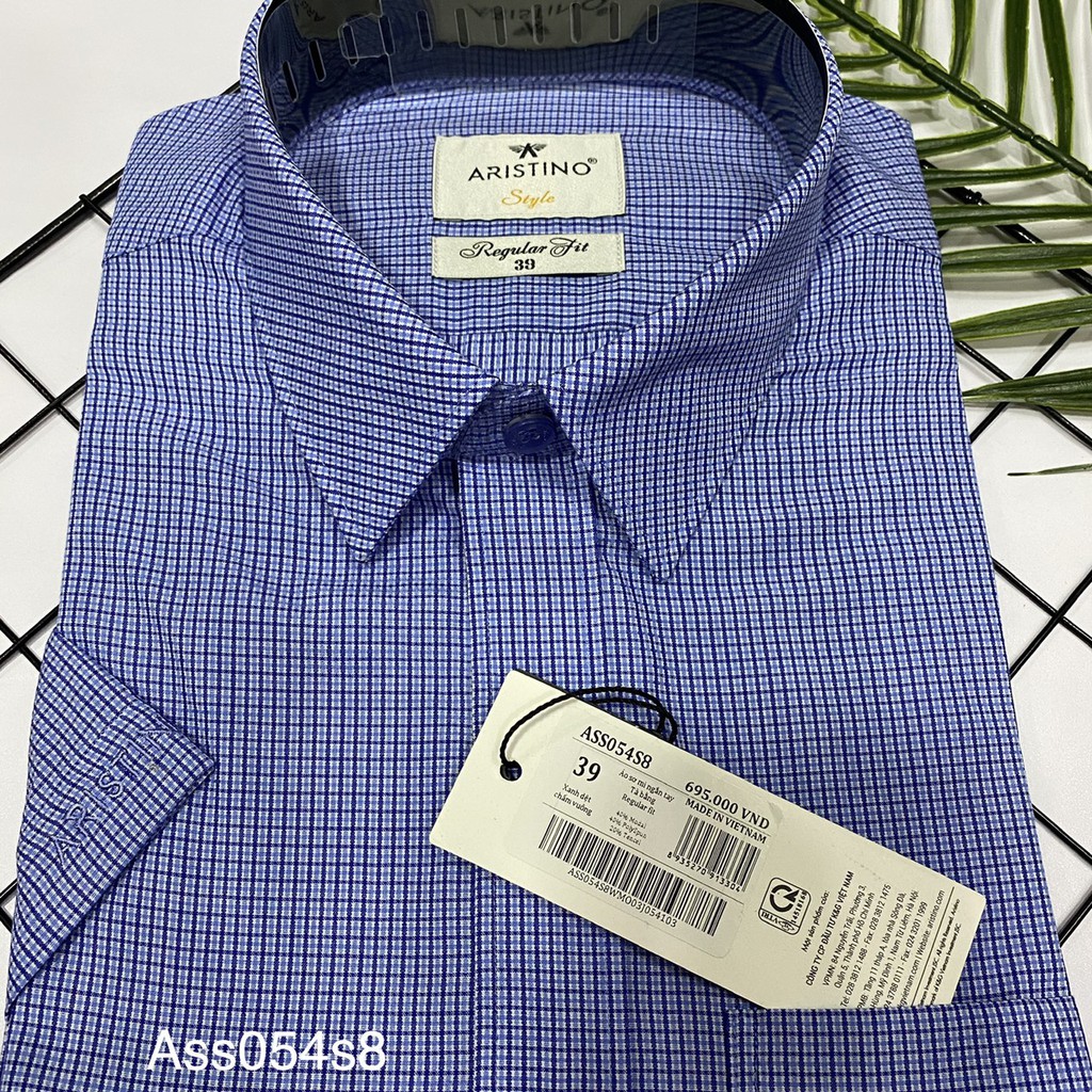 Áo sơ mi ARISTINO ngắn tay sợi sồi dáng reguler ass054s8