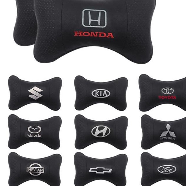 Gối Tựa Đầu Ô Tô Có Thêu Logo Hãng Xe Honda, Hyundai, Kia , Toyota, Mazda, Ford, Chevrolet, Mercedes, Nissan..