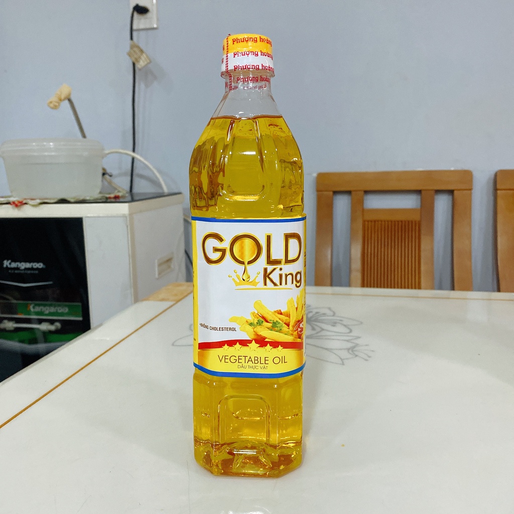 Combo 2 chai  dầu ăn thực vật Olein cọ 100%, Gold King Phượng Hoàng Cty Huy Mai. Date 24 tháng.