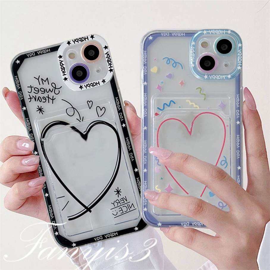Ốp Điện Thoại TPU Mềm Trong Suốt Có Ngăn Đựng Thẻ Cho IPhone 14 13 12 11 Pro Max X XR Xs Max 8 7 Plus SE 2020