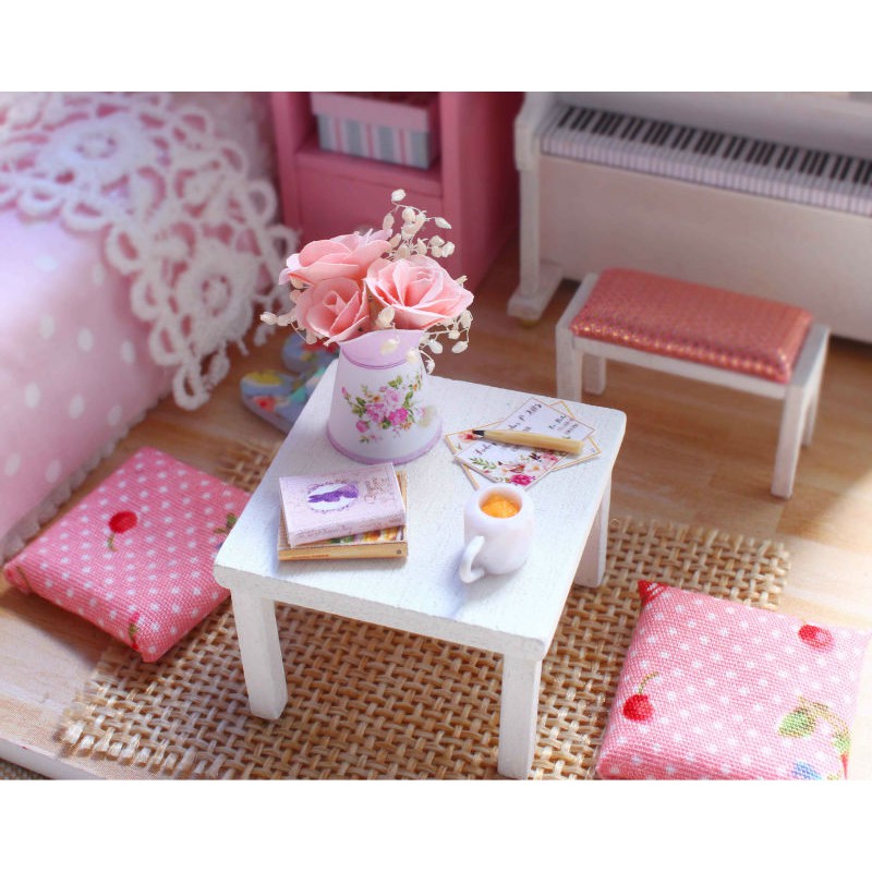 Bộ lắp ráp mô hình nhà gỗ DIY:Căn phòng Ngủ Màu Hồng H015