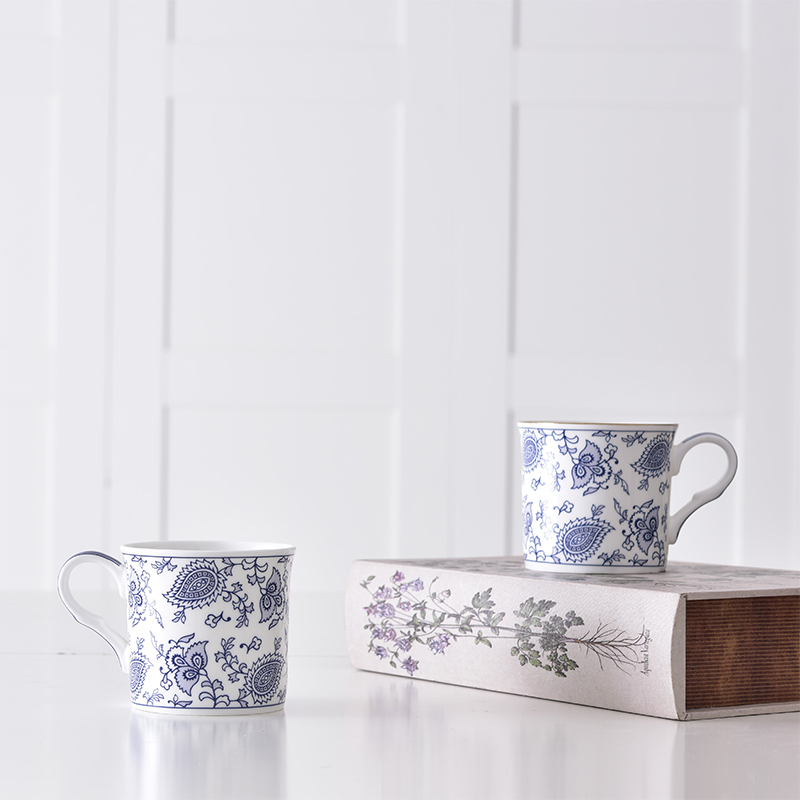 Myat HOME Châu Âu xương sứ Mark cup anh Phnom Penh Red Tea cup cao cấp Vintage tách cà phê màu xanh hoa cổ điển mạ vàng