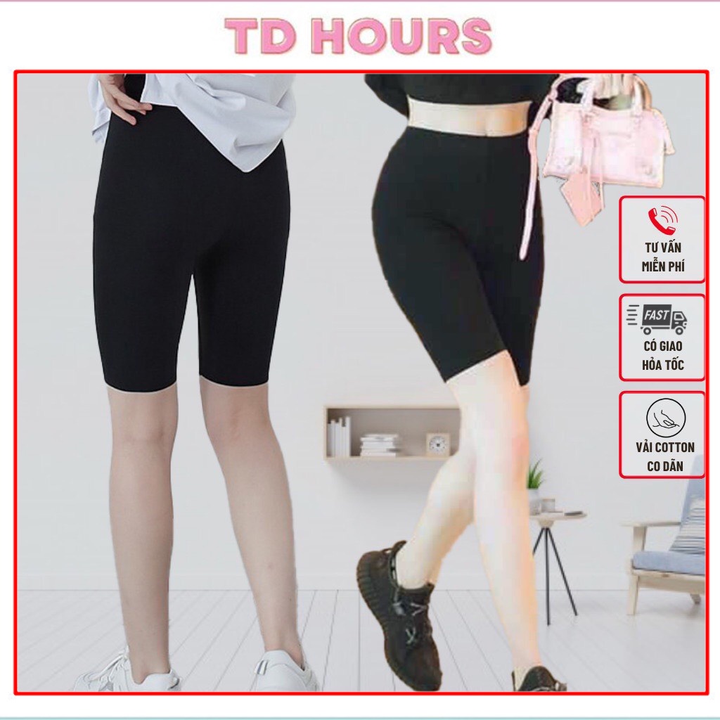 Quần legging lửng nữ dày ngố ngắn đùi ôm nâng mông nữ cạp cao đen thái leggings dày thun lưng dài đẹp bó sát tập gym