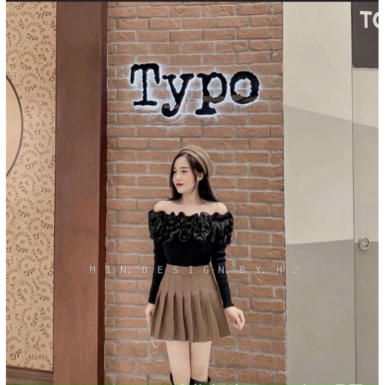 Áo trễ vai bèo hoa sang chảnh