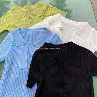 Áo croptop cổ xẻ Bazic one