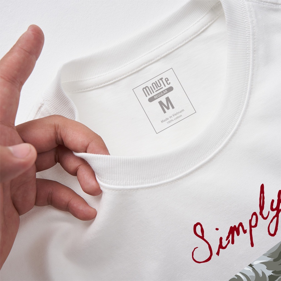 Áo thun nam tay ngắn 100% Cotton co giãn 4 chiều màu trắng MINUTE SIMPLY