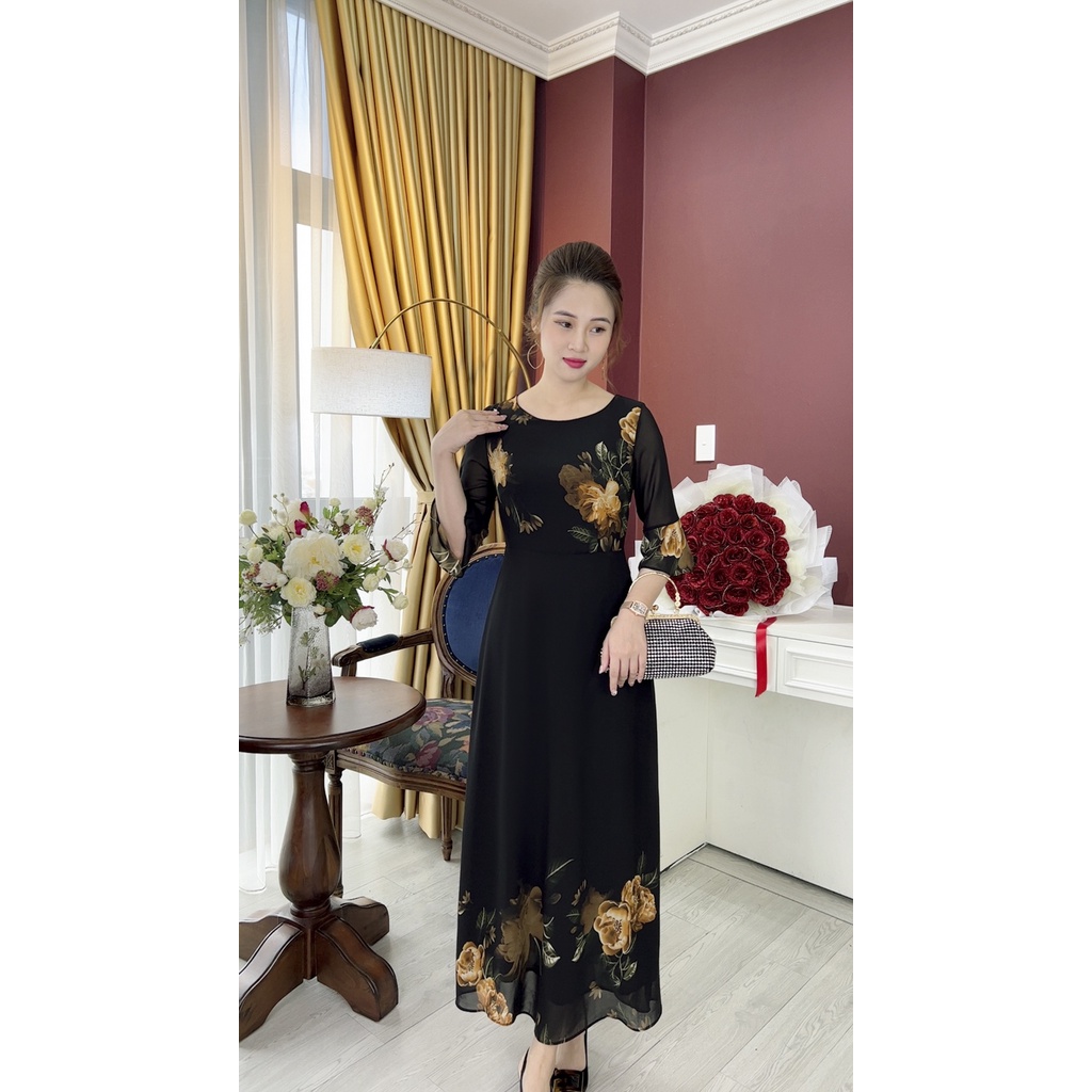 Đầm Trung Niên   Bigsize Màu Sắc Trẻ Trung Tươi Sáng Họa Tiết Sang Trọng Đi Làm Đi Tiệc Cho Mẹ
