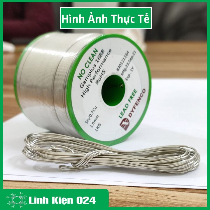 Cuộn 1kg thiếc hàn không chì DYFENCO hàng Đài Loan đường kính 1.0mm