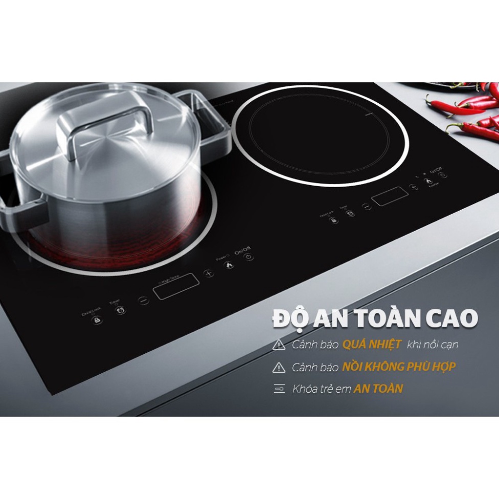 Bếp đôi điện từ hồng ngoại Sunhouse SHB8609 hàng chinh hãng bảo hành tại nhà