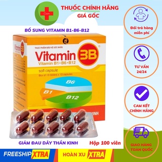 Viên Uống Bổ Sung Vitamin B CHÍNH HÃNG Vitamin 3B hỗ trợ bổ dây thần kinh