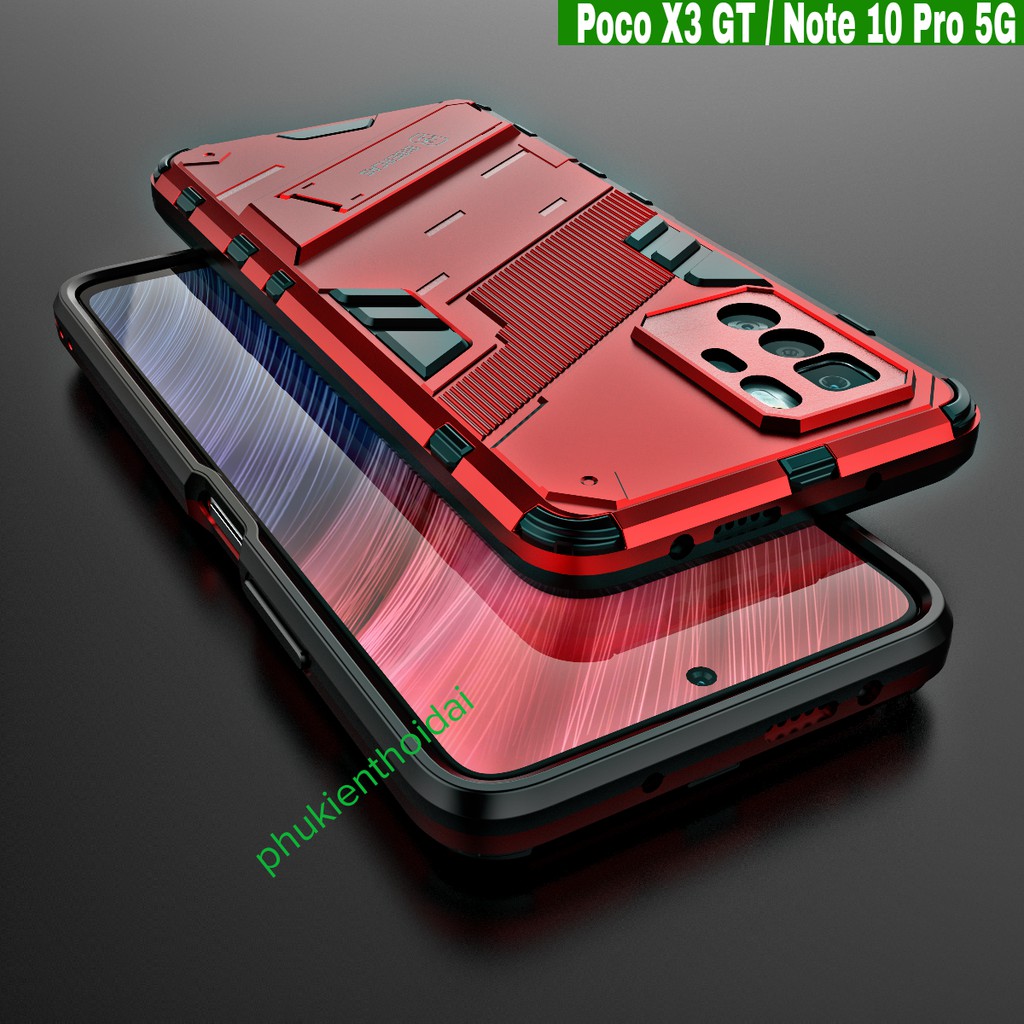 Ốp lưng Poco X3 GT / Redmi Note 10 Pro 5G Iron Man Ver 2 chống sốc giá đỡ thời trang