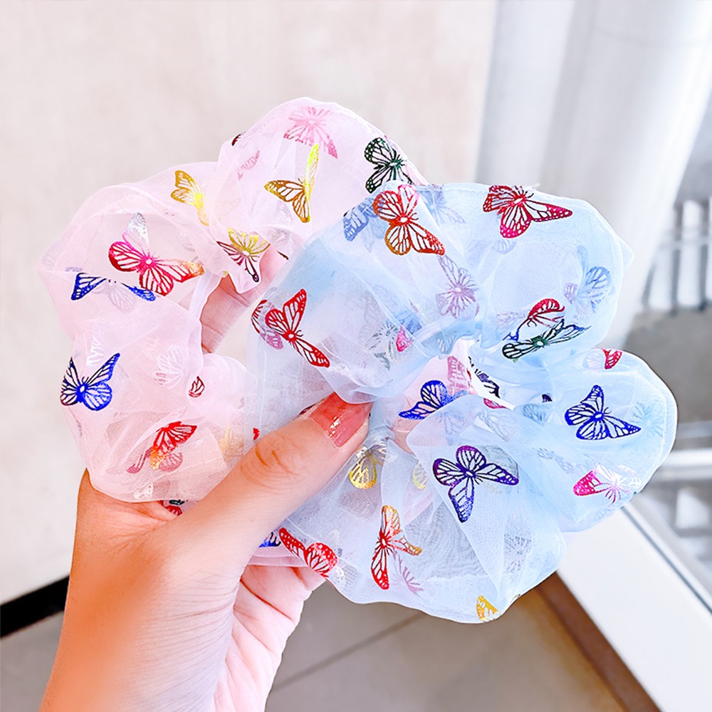 BLISS Fashion Hair Rope Girls Rubber Band Hair Tie Women Gauze Butterfly Korean Hair Band Ponytail Holder Scrunchies/Multicolor