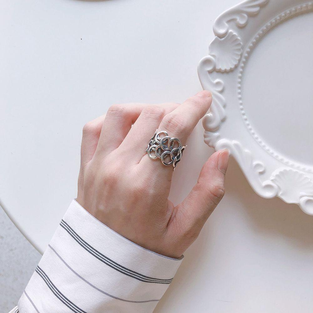 MOCHO Opening Ring Irregular Adjustable Twist Multilayer Ring Punk Style Simple Female Finger Ring