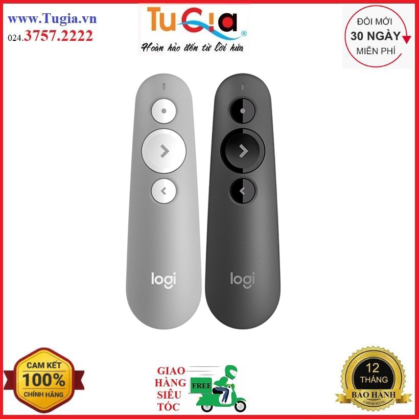 [Mã 254ELSALE giảm 7% đơn 300K] Bút (Chuột) trình chiếu Logitech R500 (Đen,Xám)