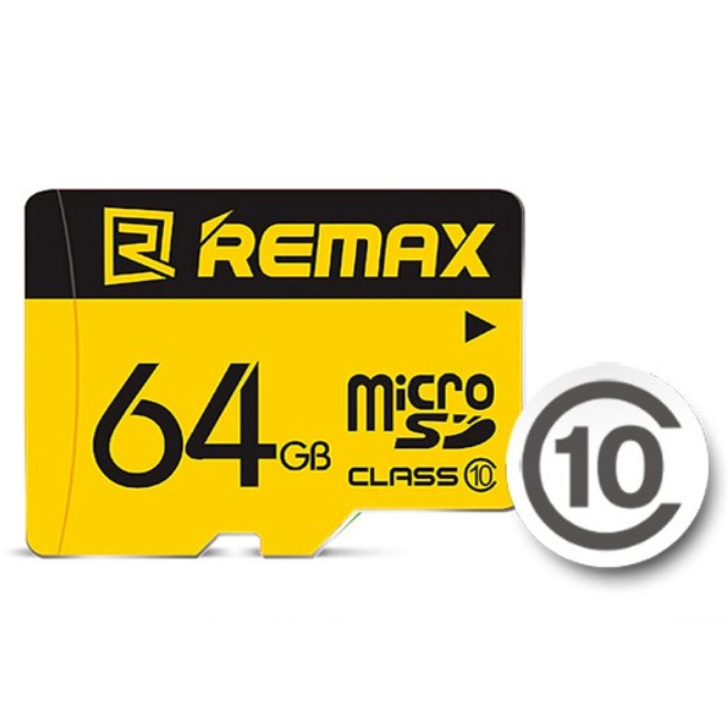 Thẻ nhớ MicroSD Remax 64Gb tốc độ Class 10 chuyên dụng cho camera và điện thoại