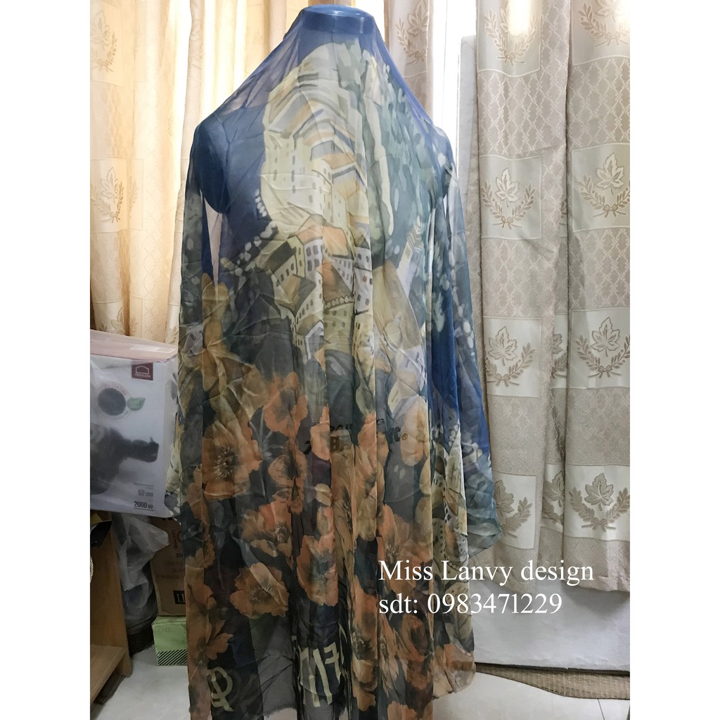 Thanh lý vải Voan hoa văn 60k/m, khổ 1,5m