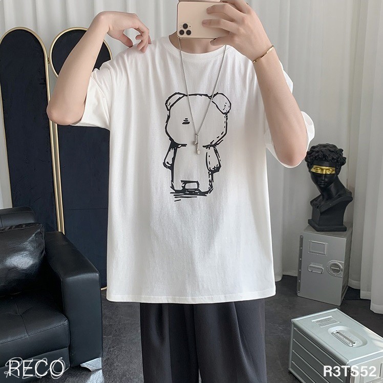 Áo thun, phông nam Hàn Quốc cao cấp dáng rộng tay lỡ T-Shirt Loose R3TS52 Unisex