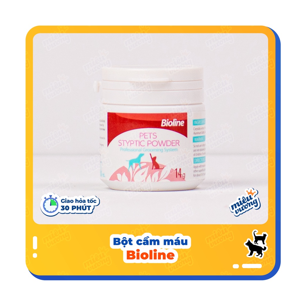 [Bioline Pets Styptic Powder] Bột cầm máu vết thương hở [Lọ 14g]