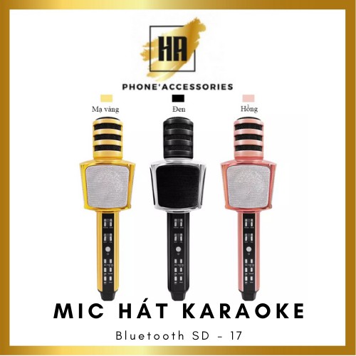 Mic hát karaoke sd-17 âm thanh vang, thiết kế trẻ trung, giá thành hợp lý phukienhuonganh
