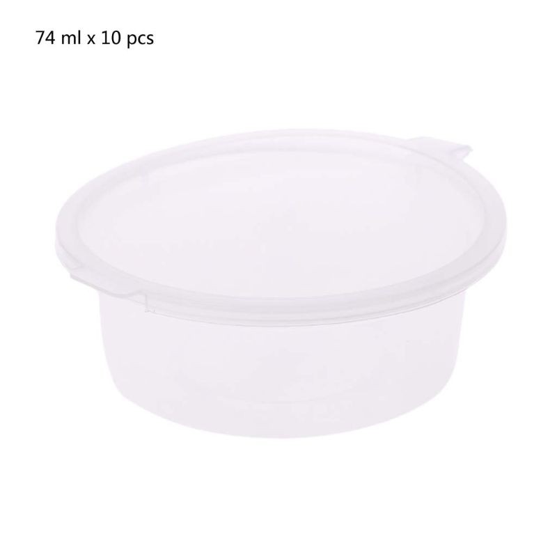 (Hàng Mới Về) Set 10 Cốc Nhựa 74ml Dùng Một Lần Đựng Đồ Chơi Slime Tiện Dụng