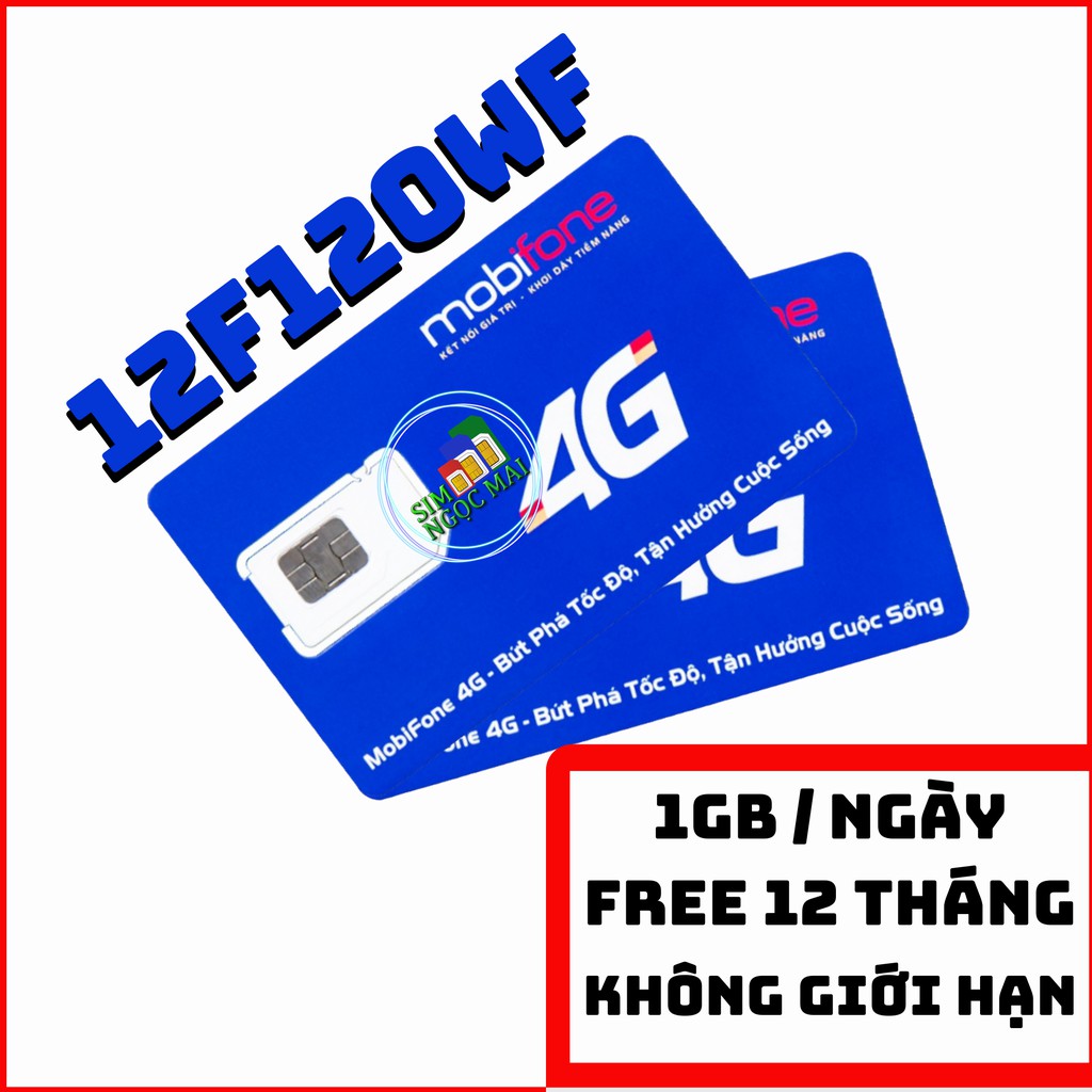 [Mã SKAMCLU9 giảm 10% đơn 100K] Sim 4G Mobifone F120WF Trọn Gói 1 Năm - Không Giới Hạn Data - 1gb/ngày - 360gb/năm - xà