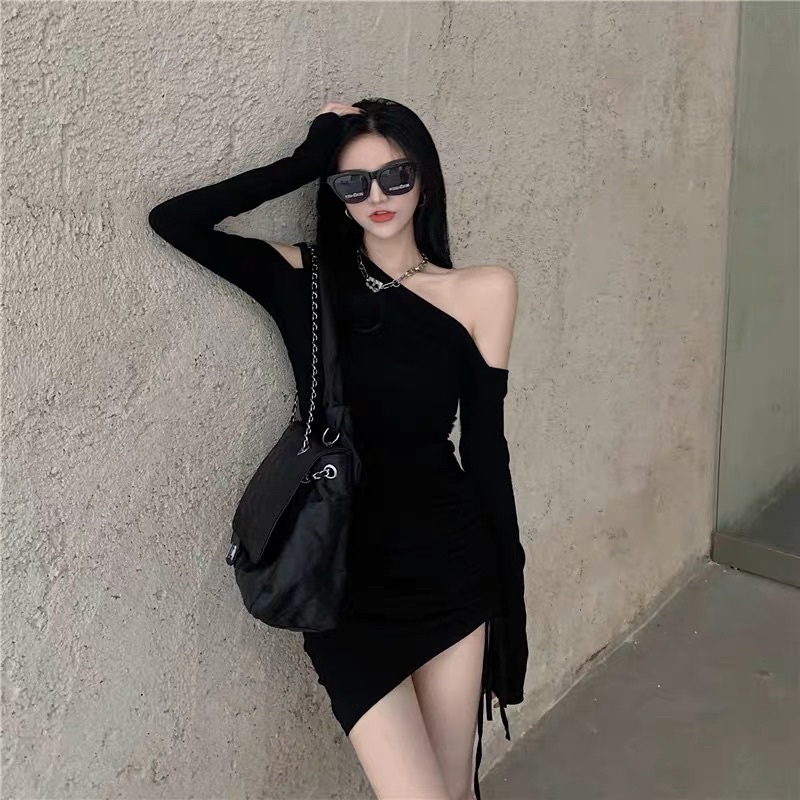 ĐẦM ODY TAY DÀI RÚT DÂY TRỄ VAI RD9