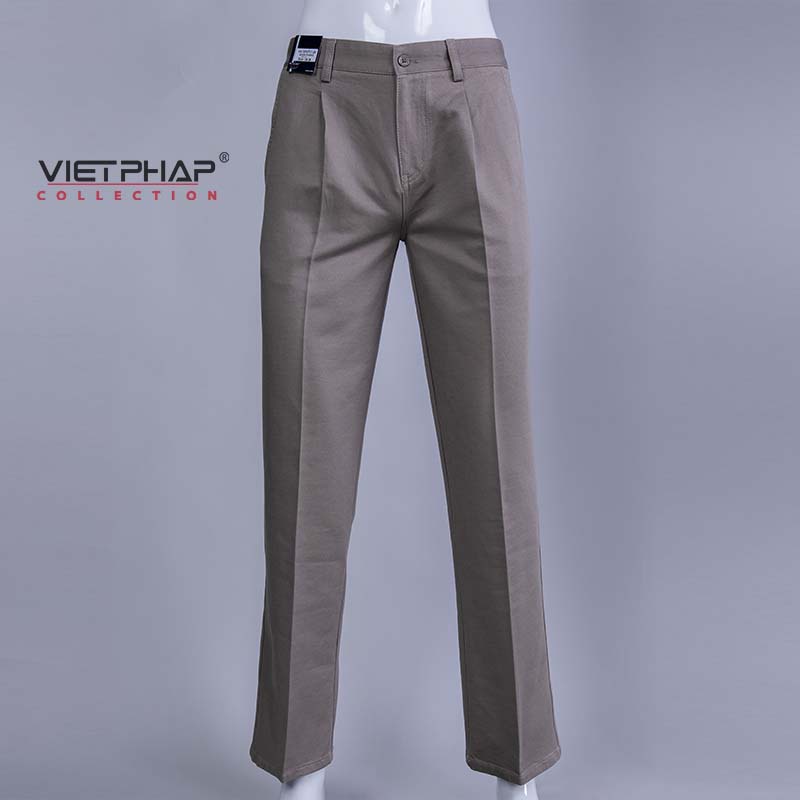 Quần Kaki Nam Trung Niên Có Ly Hoạ Tiết Chìm Cao Cấp 9001 Việt Pháp. Cotton Kaki Thấm Hút Mồ Hôi, Co Giãn &amp; Giữ Form Tốt