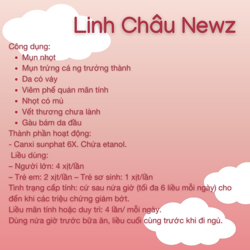 Xịt Lọc Gan CALC SULPH New Zealand, Lọc Máu, Nóng Gan