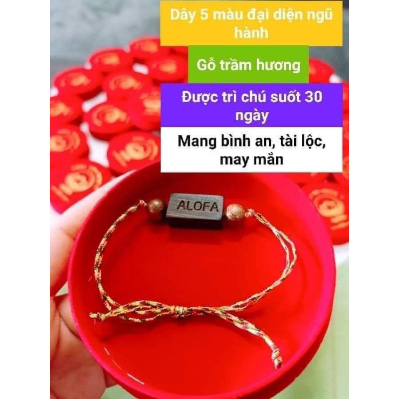 Vòng tay phong thủy Tam Tài Như Ý, trầm hương, ngũ sắc, hút tài lộc, may mắn, bình an, ngủ ngon. Vòng hộ mạng