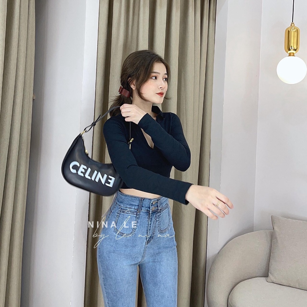 Áo crop cổ bẻ (+hình thật)