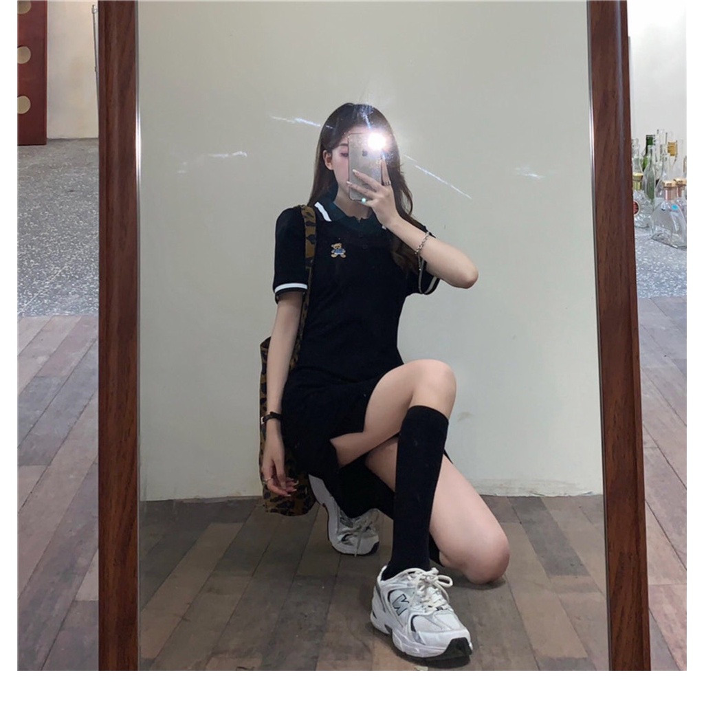 Váy Polo body Tay Ngắn, Váy Body Nữ Dáng Ôm Chất Cotton Co Giãn 4 Chiều Năng Động | BigBuy360 - bigbuy360.vn