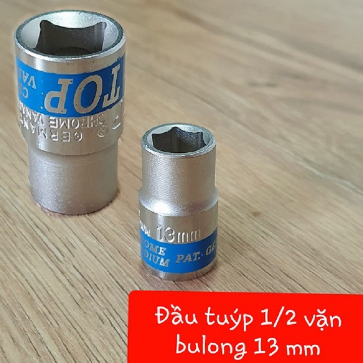 Bộ Dụng Cụ 7 Món  Cần Siết 1/2 Chữ T Cán Bọc Nhựa Và 6 Đầu Tuýp Lục Giác 1/2 size 10,12,13,14,17,19mm