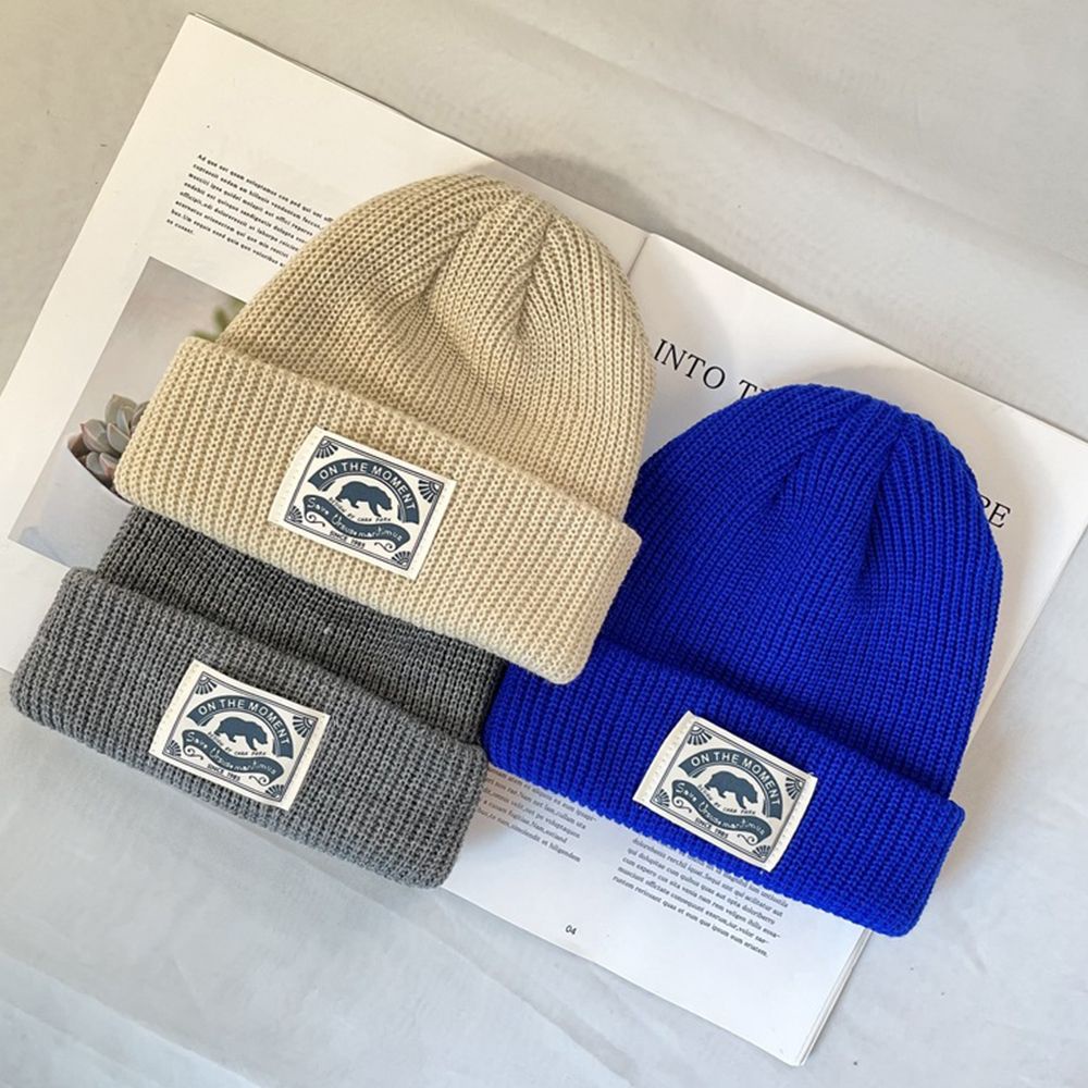 Mũ beanie dệt kim màu trơn phong cách retro Hàn Quốc thời trang cho nữ BACK2LIFE