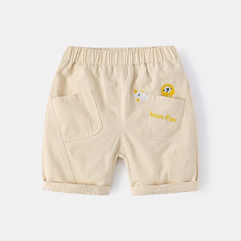 Quần short lửng Bigbaby chất kaki và jean mềm lưng thun có túi cho bé trai 11-19kg