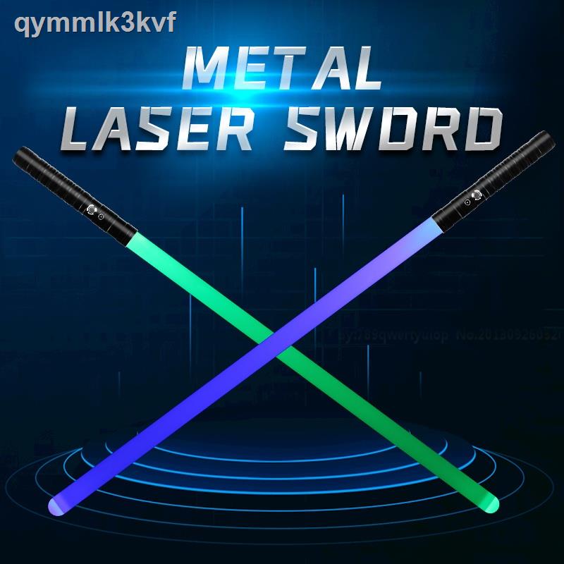 ㍿ ♘ ( Sẵn)☸Star Wars Ánh sáng thanh kiếm laser Đổi màu Âm Kim loại Đạo cụ trẻ em Đèn flash Stick Quà tặng cậu bé Đồ chơi