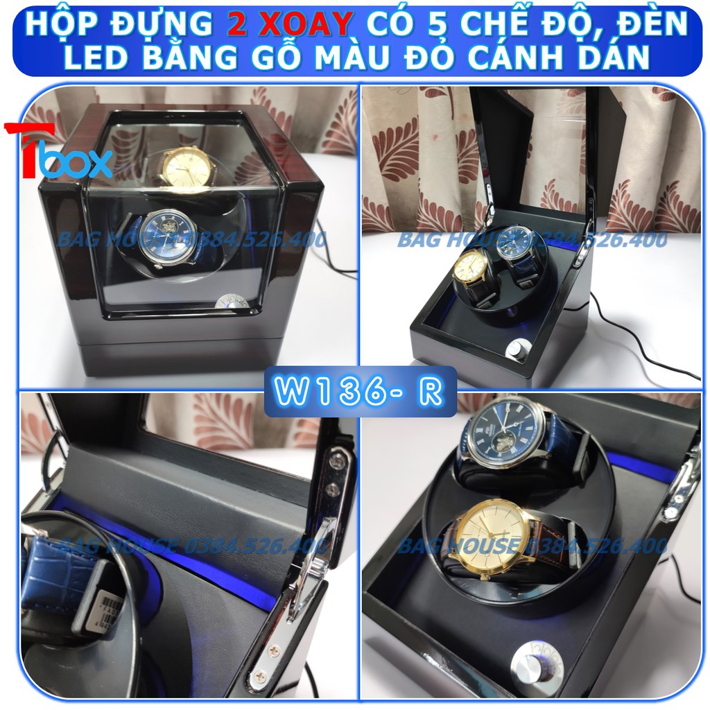 Hộp xoay đồng hồ cơ Hộp đựng đồng hồ 1 đến 2 chiếc Tự động lên cót  với chế độ xoay lắc tự động