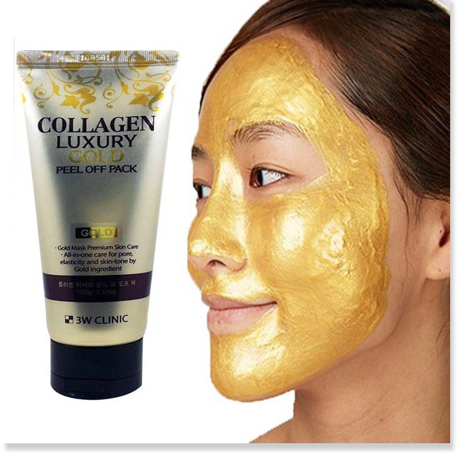 [Mã chiết khấu giảm giá mỹ phẩm chính hãng] Mặt Nạ Lột Tinh Chất Vàng 24K 3W CLinic Collagen & Luxury Gold Peel Off Pack