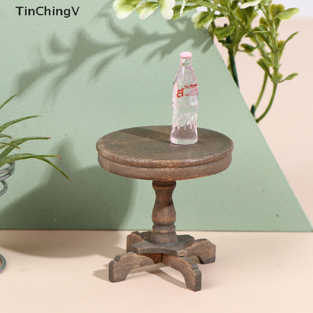 Bàn Gỗ Tròn Mini Tỉ Lệ 1 / 12 Dùng Trang Trí Nhà Búp Bê