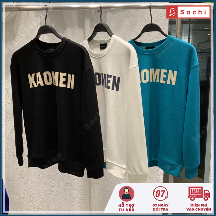 Áo nỉ nam Hàn Quốc, áo sweater giữ nhiệt phong cách cá tính in KAOMEN mã SW698