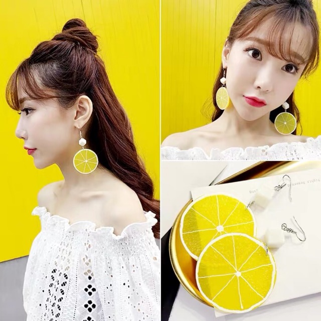 Hoa tai xinh hình lát cam