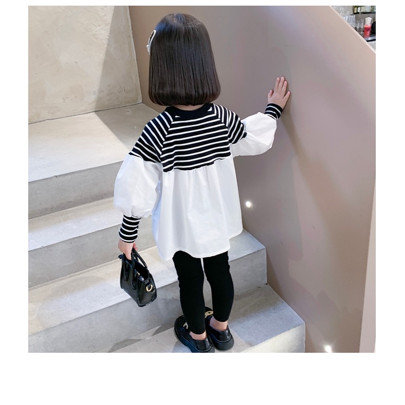 Áo Bé Gái Tay Dài Thu Đông, Áo Điệu Bé Gái len tăm kẻ phối Đũi hàn siêu đẹp, Shop Mamikid