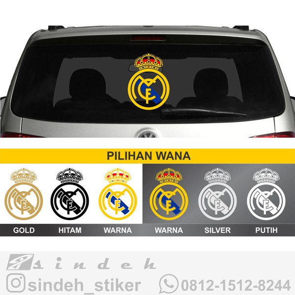 Sticker Logo Câu Lạc Bộ Bóng Đá Real Madrid Dán Trang Trí Xe Hơi