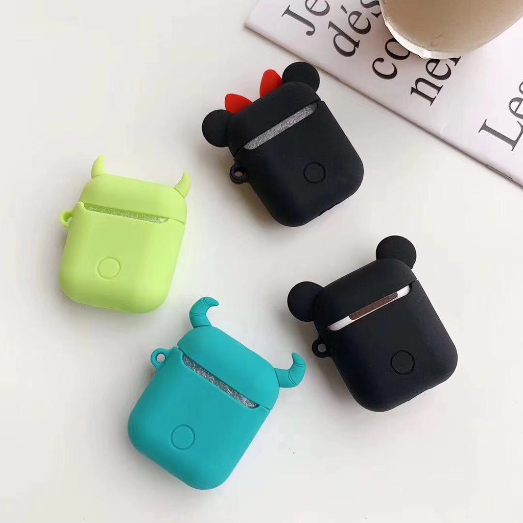 Vỏ bảo vệ hộp đựng tai nghe airpods bằng silicon kiểu hoạt hình đáng yêu