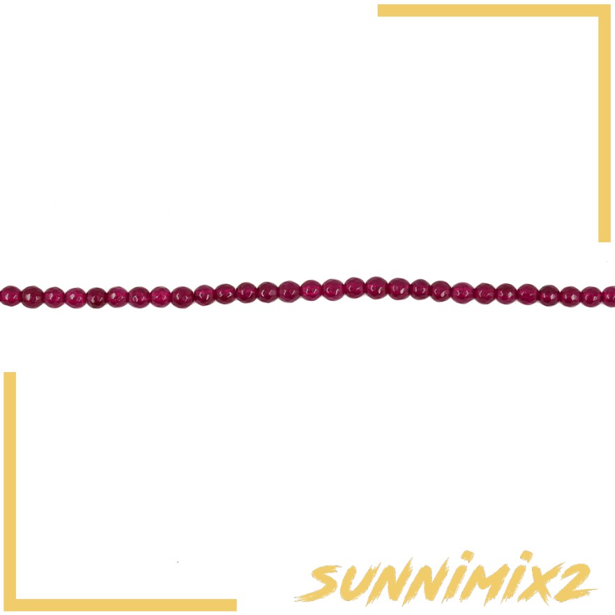 Chuỗi hạt đá ngọc bích màu ruby tròn xỏ lỗ 15 inch/ 8mm